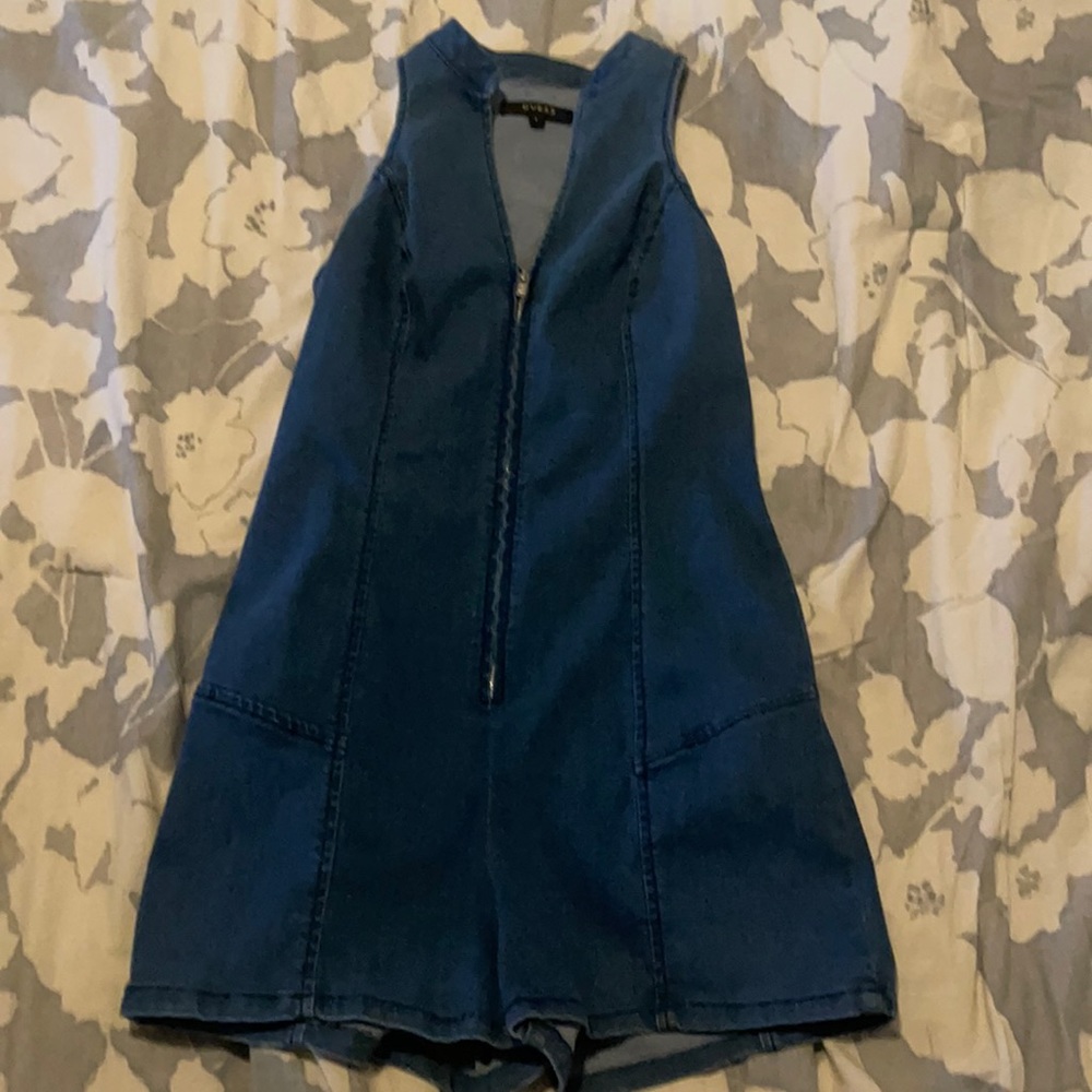 Guess Denim Romper plunge v-neck